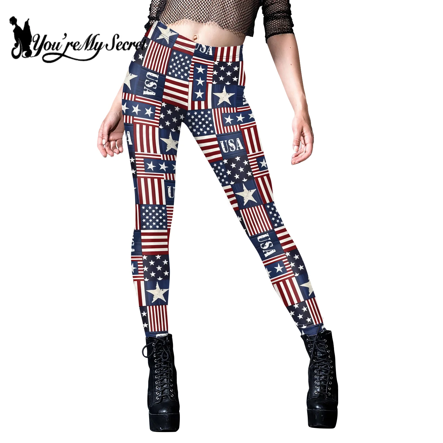 USA Flag Print Leggings 4th of July Party Pants Patriotic Eagle Printing Trousers Summer Women Leggings Independence Day Bottoms