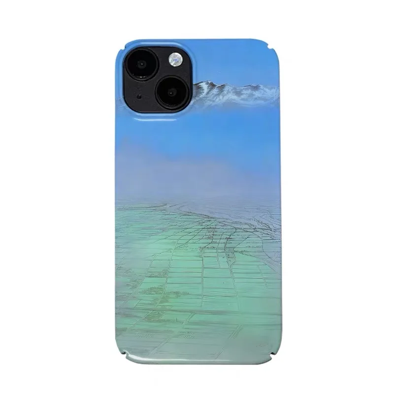 

Blue Sky and Snow Mountain Painting Art Shockproof Case for IPhone 16E 15 14 13 Pro Max Back Phone Cover for 12 11 Pro XR Cover
