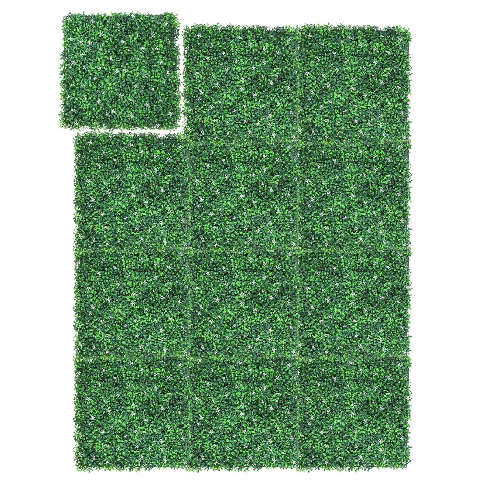 Artificial Boxwood Panel 24Pcs 20x20inch Grass Wall Panels 4 Layers Greenery Wall 2