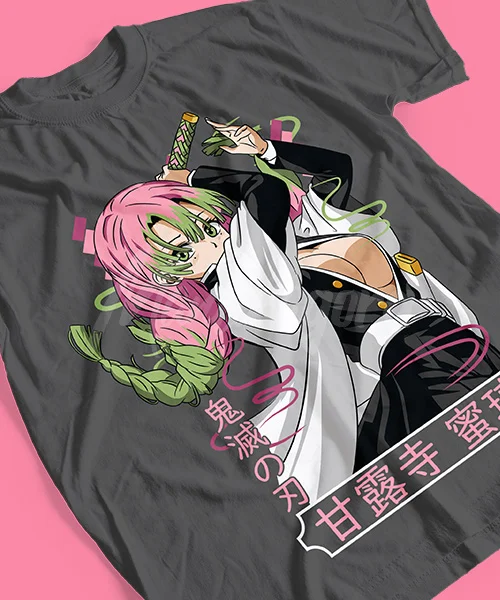 Anime T Shirt Japanese unisex Demon Slayer Mitsuri Kanroji ataque