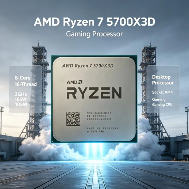 AMD Ryzen 7 R7 5700X3D CPU Processor 8-Core 16-Thread 3.0GHz 105W AM4 DDR4 Desktop