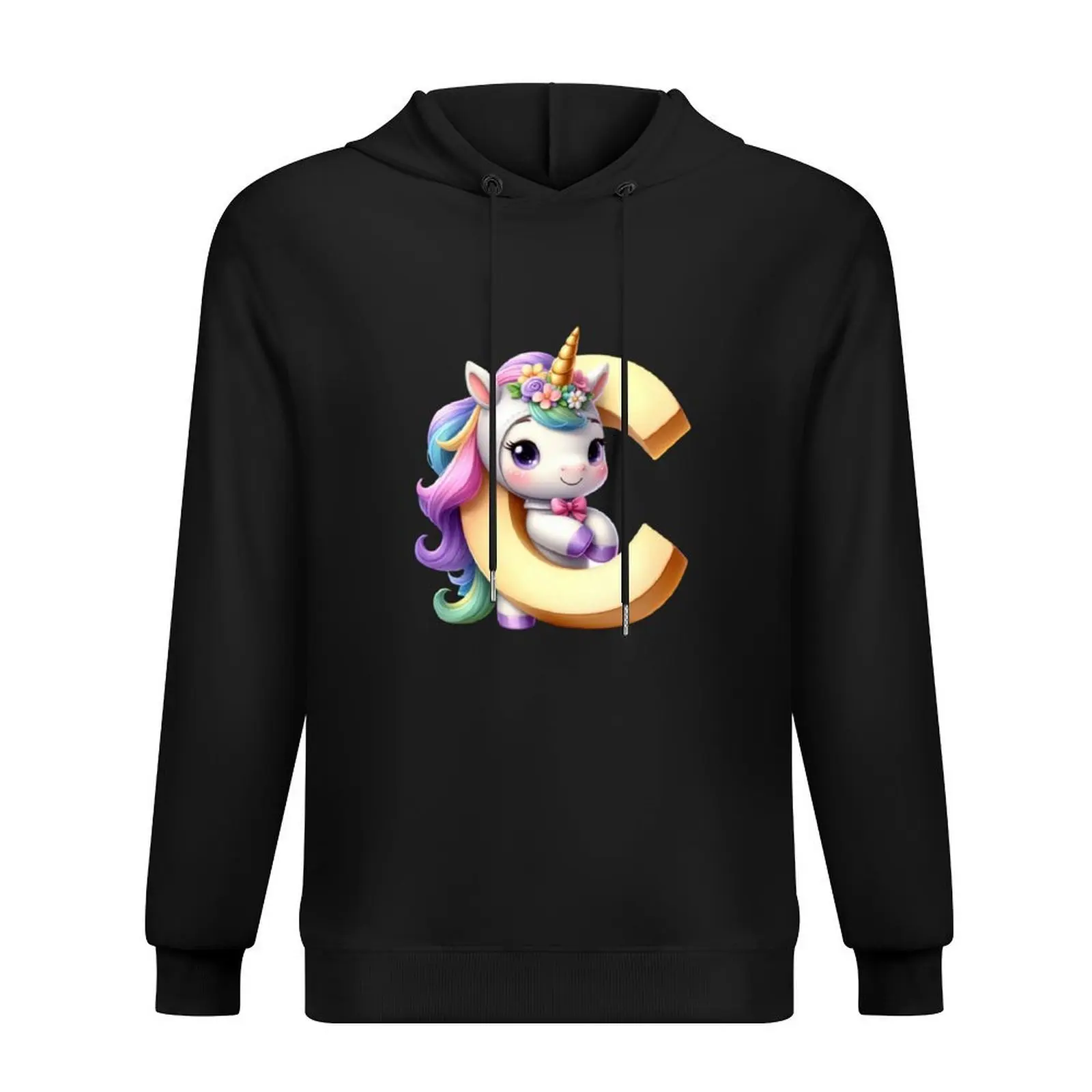 

Unicorn kawaii alphabet monogram letter C Hoodie men's clothing men's autumn clothes winter clothes hooded shirt tracksuits