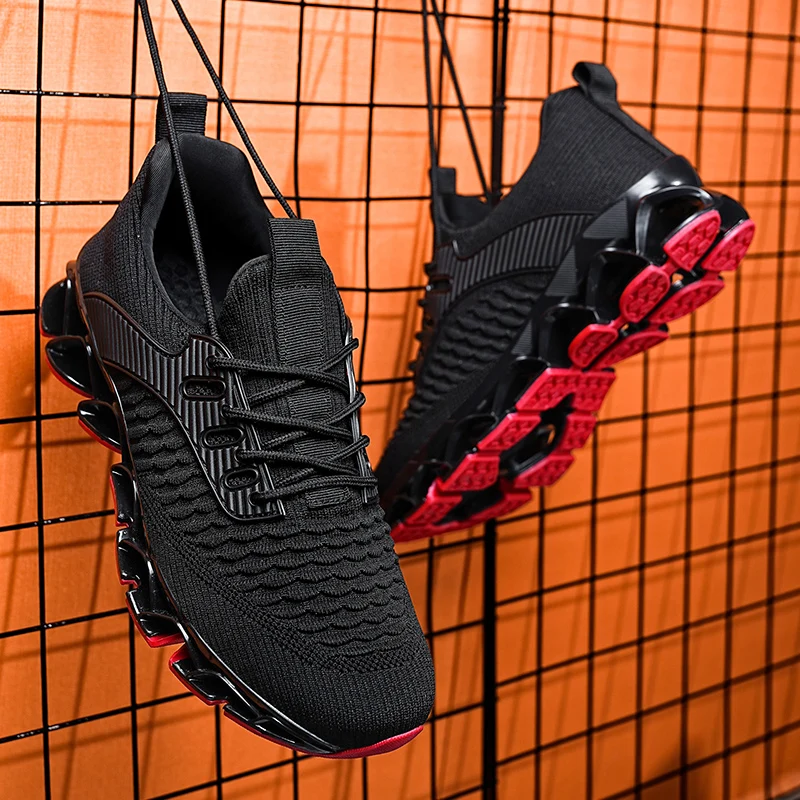 

Новые кроссовки Blade для больших размеров 39-48, мужская амортизирующая противоскользящая спортивная повседневная обувь, дышащие уличные прогулочные кроссовки