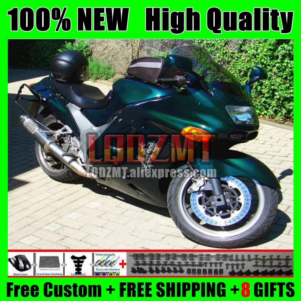 ZZR1100 For KAWASAKI NINJA ZX-11R ZX11R 93 94 95 96 65No.99 ZX11 ZZR Dark green 1100 ZX 11R 1997 1998 1999 2000 2001 Fairings