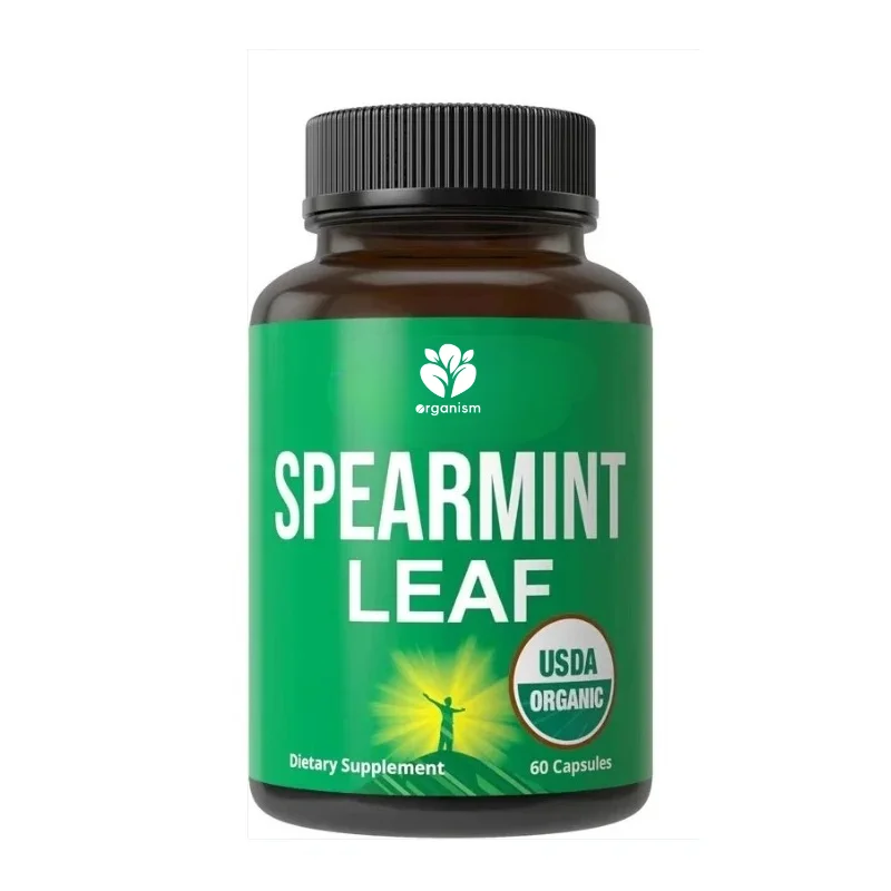 Organic spearmint capsules are suitable for acne, digestive support, intake, PCOS, and more. Men's and women's supplements