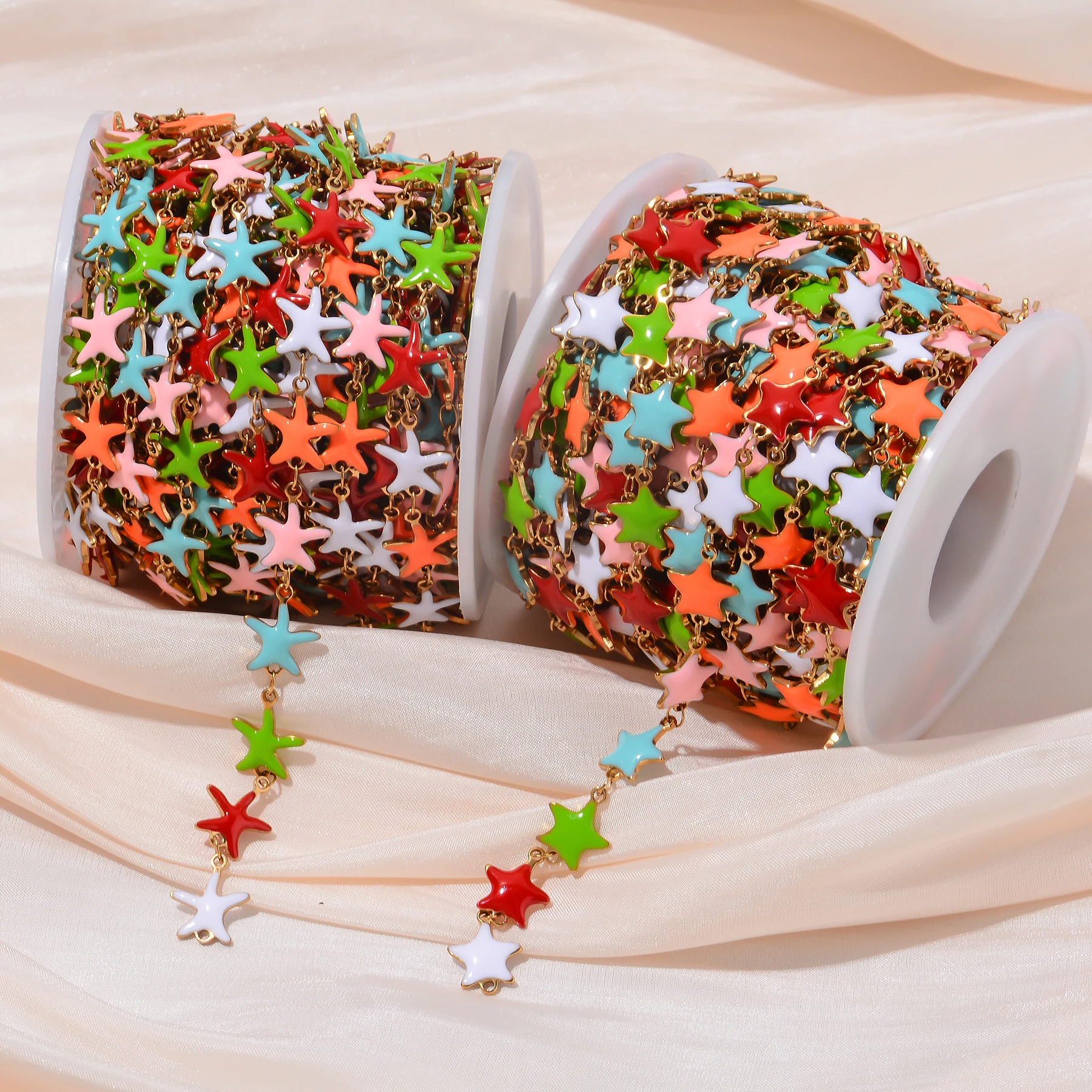 Edelstahl Emaille Seestern Stern Äste Ketten für DIY Halsketten Herstellung von Schmuck Erkenntnissen Halskette Fußkettchen Armband