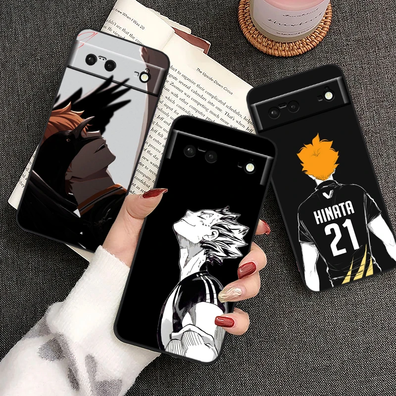 Anime H-Haikyuu T-Tobio For Google Pixel 9 8 7A 7 6A 6 5A 5 4 4A XL 5G Black Silicon Shockproof Shell Cover Phone Case