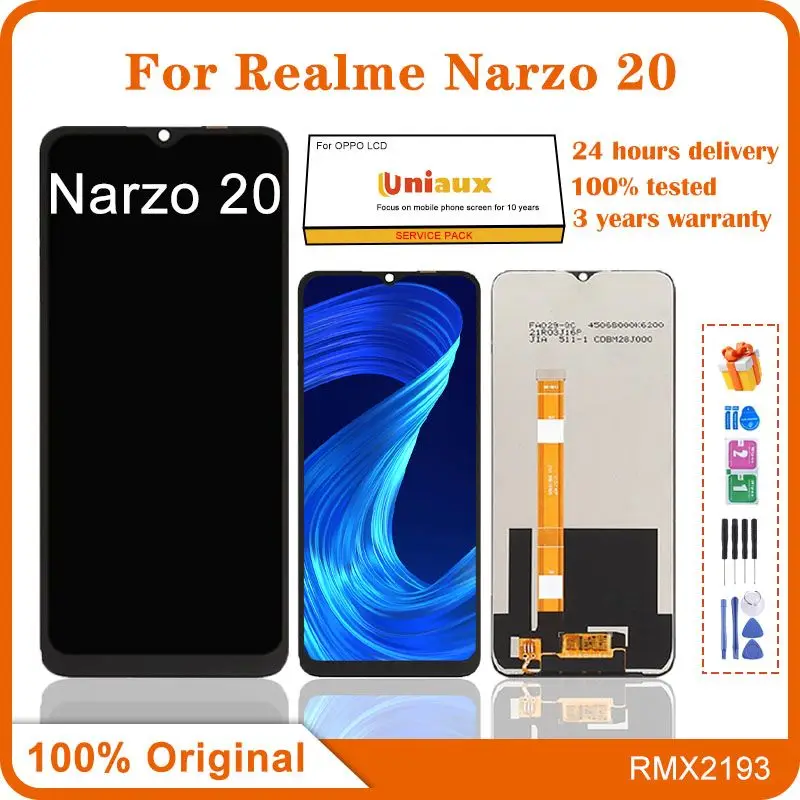 

ЖК-дисплей 6,5 дюйма для Realme Narzo 20 RMX2193, оригинальный дисплей для Realme Narzo 20, запасные части