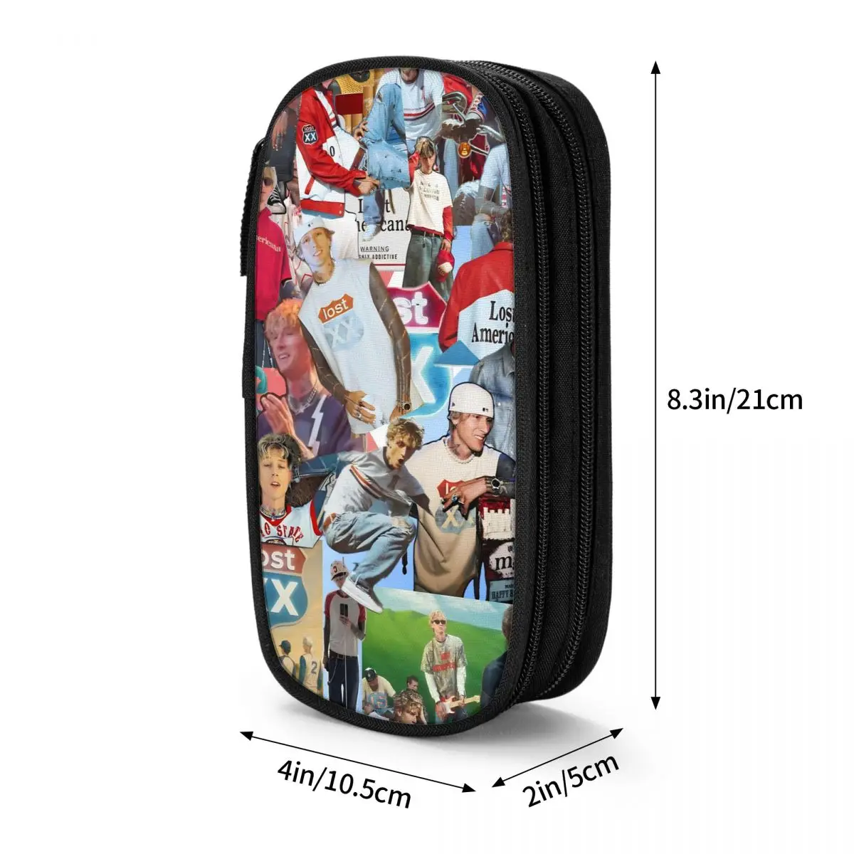 MGK Lost Americana Tour 2025-2026 صندوق القلم طبقة مزدوجة سعة كبيرة الملحقات المدرسية حقيبة أقلام رصاص هدية مذهلة