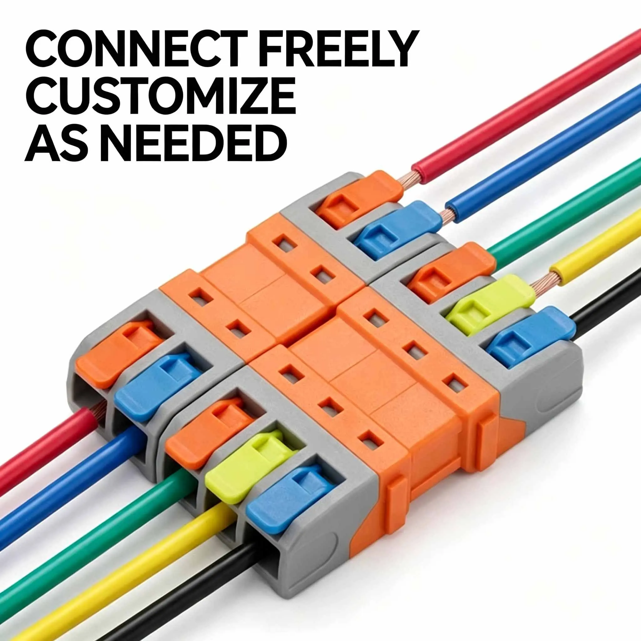 Quick Lever Splicing Wire Connectors Compact Pluggable Male Female Docking Terminal Blocks,Copper Core Fast Connect Electrical