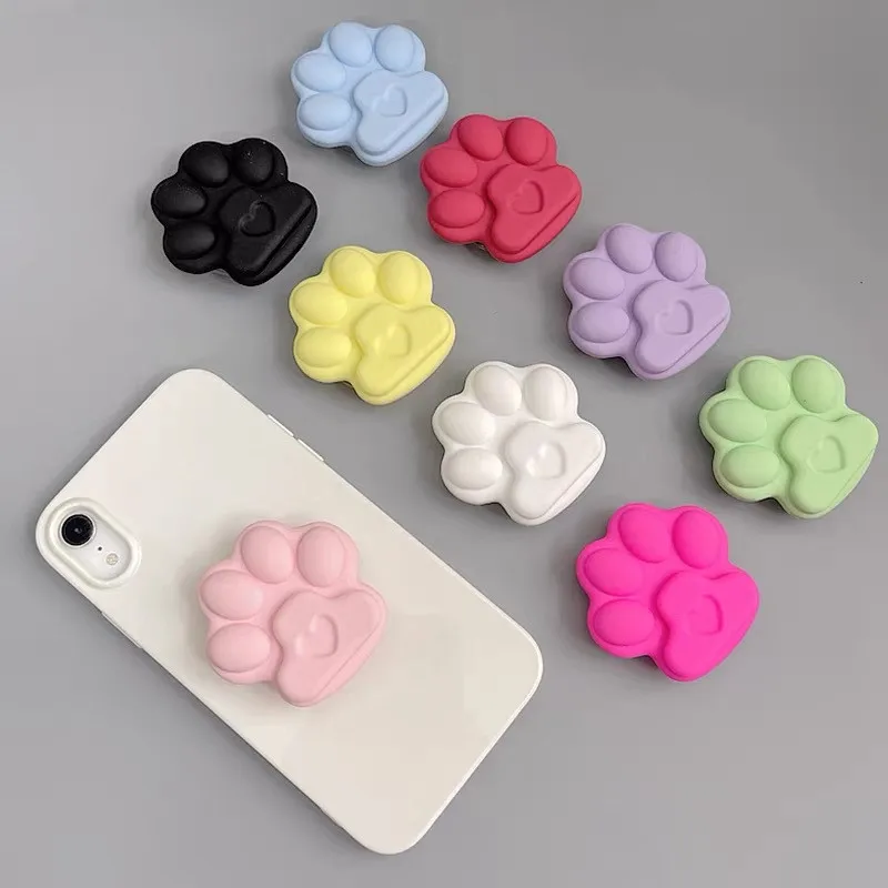 

Colorful 3D Cat Paw Mobile Phone Folding Grip Holder Socket Pocket Support For IPhone 14 15 Ring Griptok Expanding Stand Holder