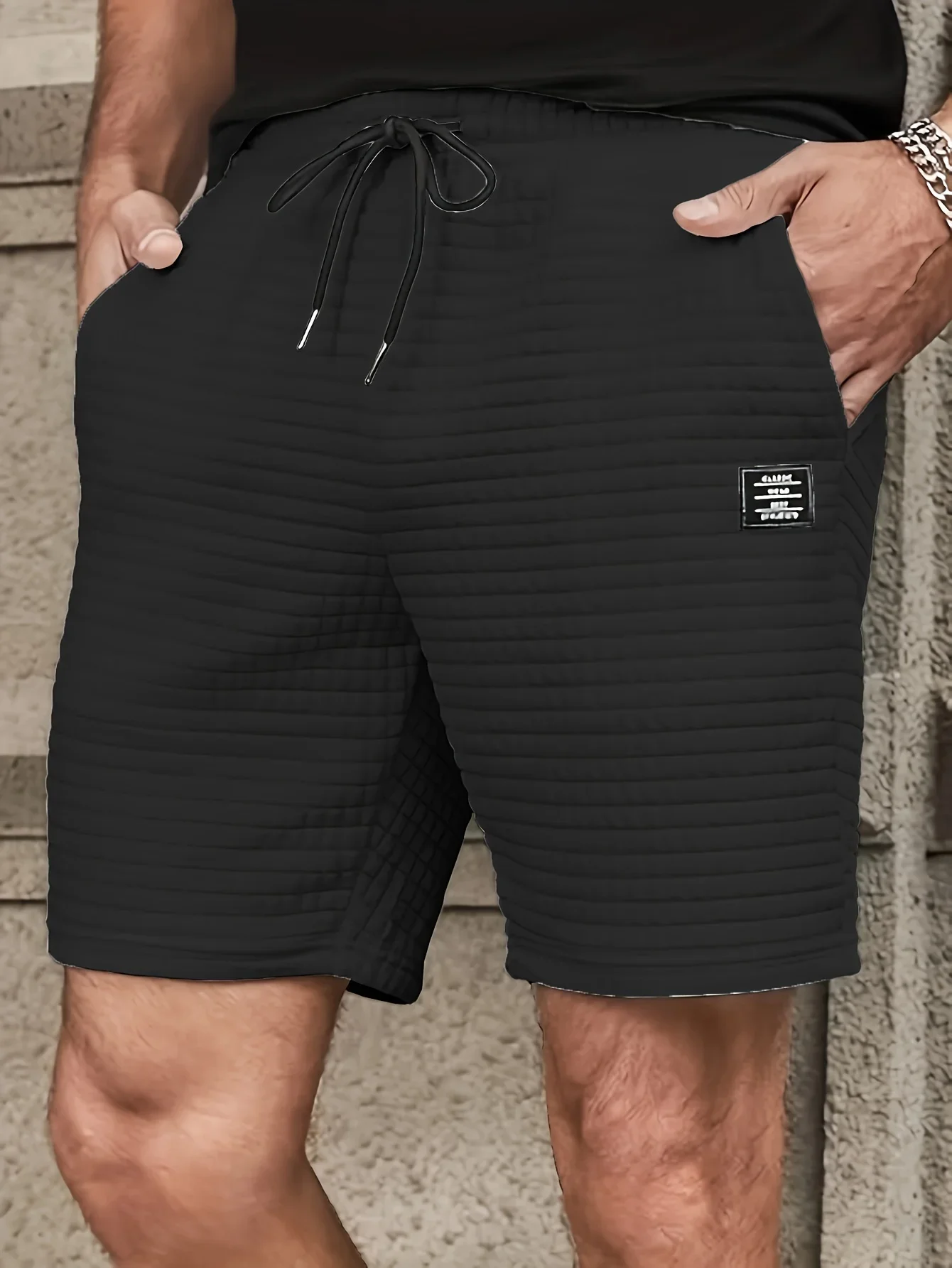 

Men's clothing beach shorts personalized fashion elastic knitting texture skin-friendlytoo