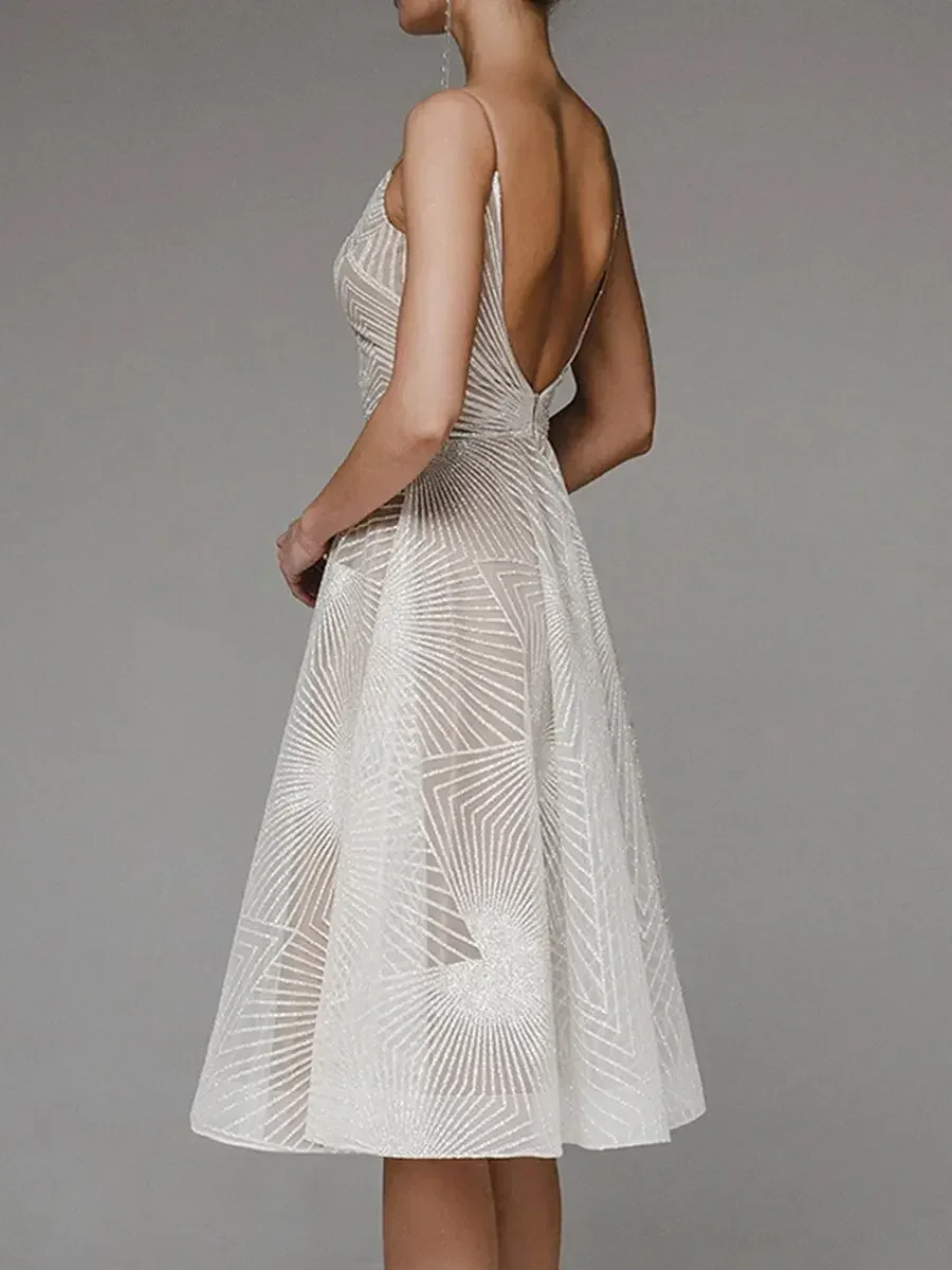 Big Swing Sexy Ball Dress Women Strap Maxi Dress Robe Trapeze High Waist Embroidered Sleeveless A-line Dress Backless