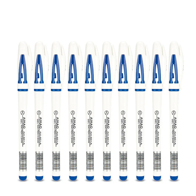 10/5Pcs/Lot Gel Exam Pen Black Blue & Red Needle Tube Ink 0.5mm Writing Gel Ink Pens Office & School Supplies