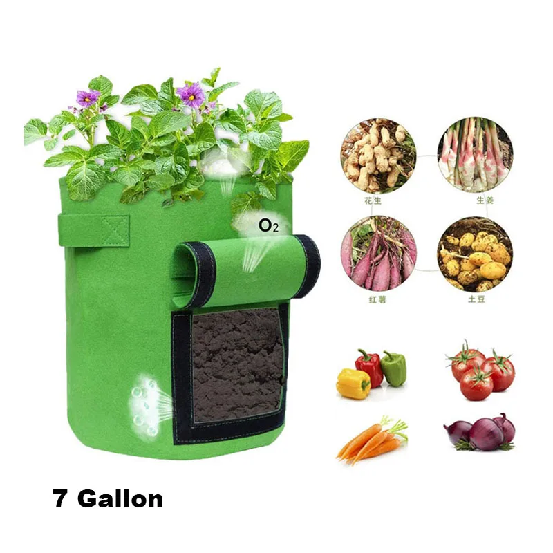 

Plant Grow Bags Nonwoven Fabric Garden Potato Pot Greenhouse Vegetable Growing Bags Moisturizing Vertical Tools