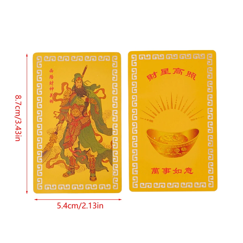 Amulettes du dieu de la richesse en cuivre chinois Feng Shui, carte de bouddha pour les affaires, Fortuna à cinq voies, sagesse porte-bonheur, décoration de la maison