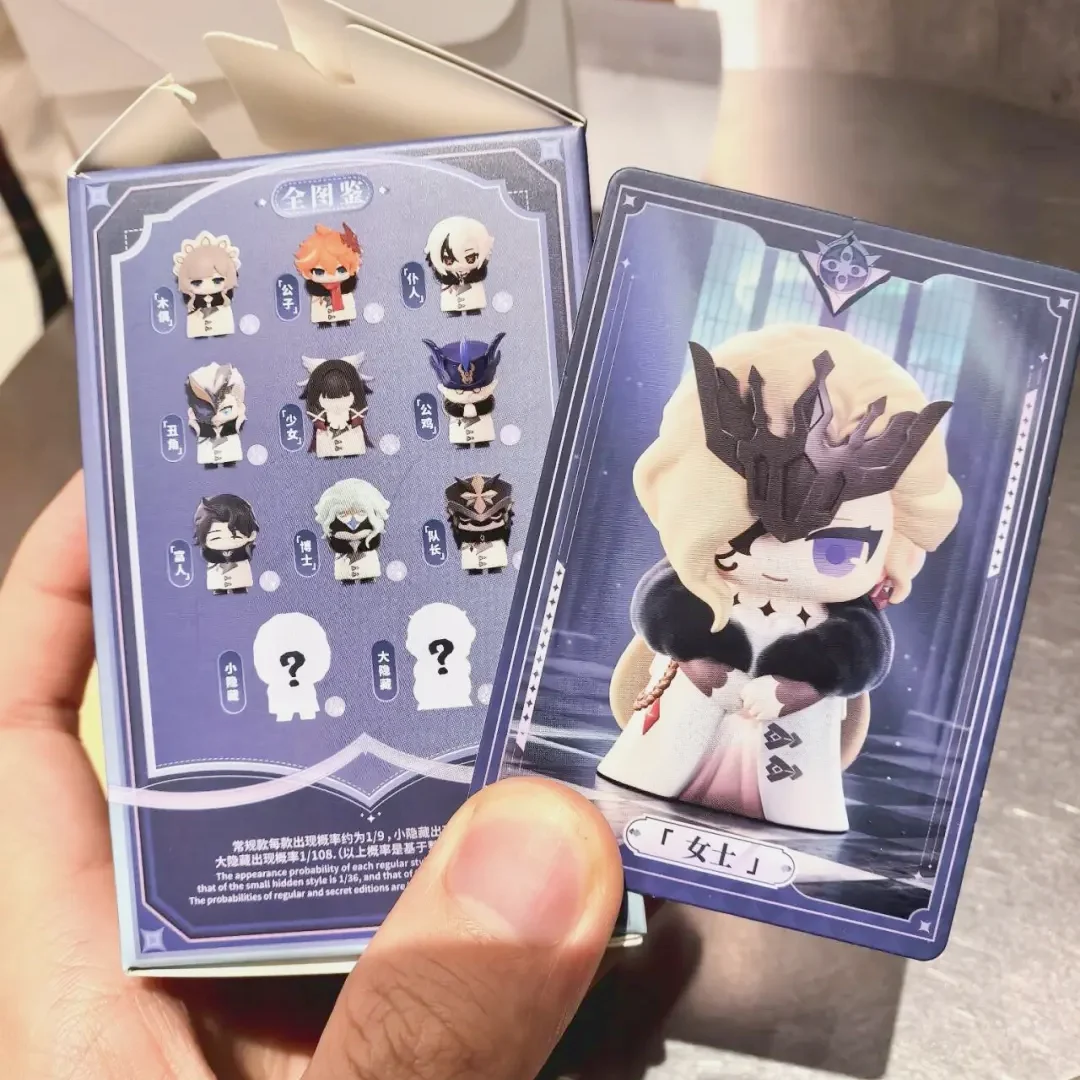 

Original Genshin Impact Fatui Harbingers Series Blind Box Mini Peripheral Figures Q Edition Doll Desktop Mystery Box Gift