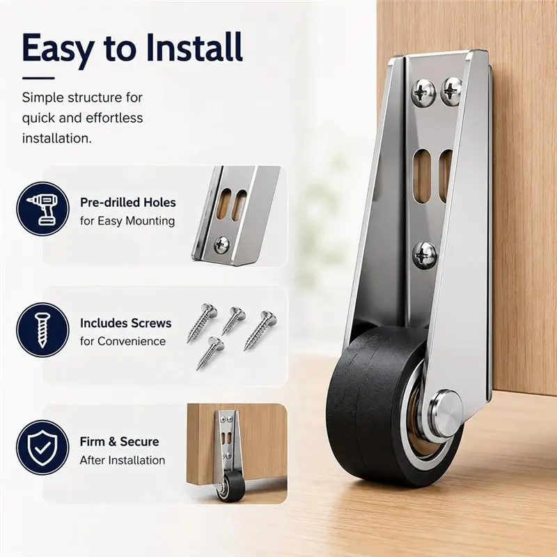 【CYBER MONDAY】Vertical Track Roller Wheel, Rolling Swivel Casters For Barn Sliding Door, Cabinet Drawer Gate Caster Wheels Repla
