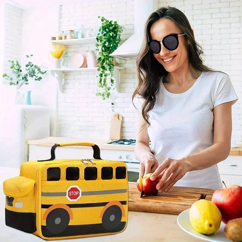 Paquete de hielo para coche para niños, bolsa de Picnic de dibujos animados, paquete de comida portátil para exteriores, bolsa aislante para acampar, bolsa de caja de comida de moda