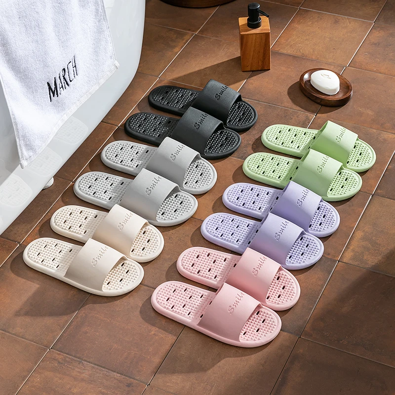 Hollow Out Quick Dry Bathroom Shower Slippers Women Summer 2026 Lightweight EVA Non Slip Indoor Slippers Couple's Bedroom Slides - view 5