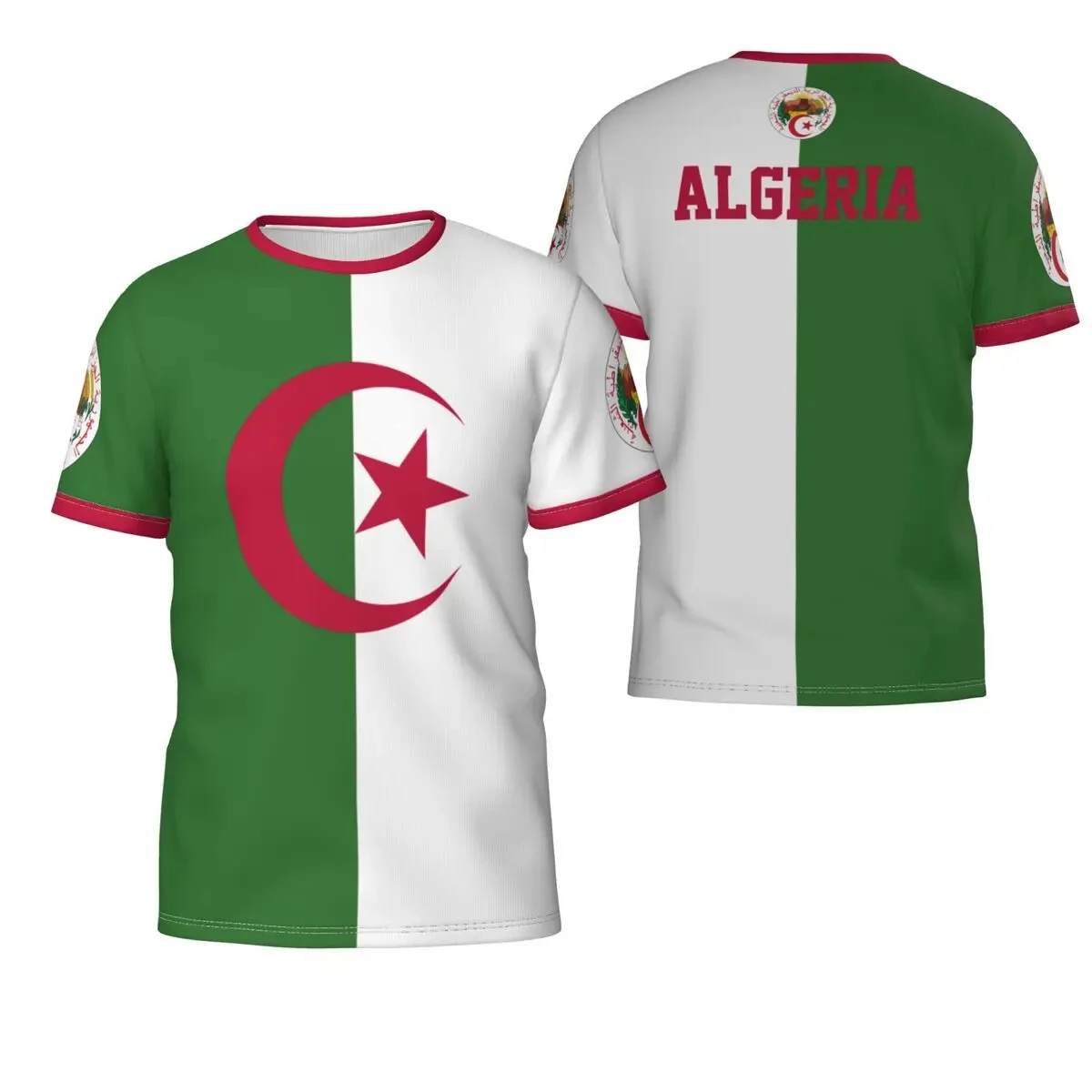 Custom Name Number 3D Algeria Flag Graphic T Shirt for Men Clothing Fashion Football T-shirt Club Team Wholesale Tops Tee Shirts