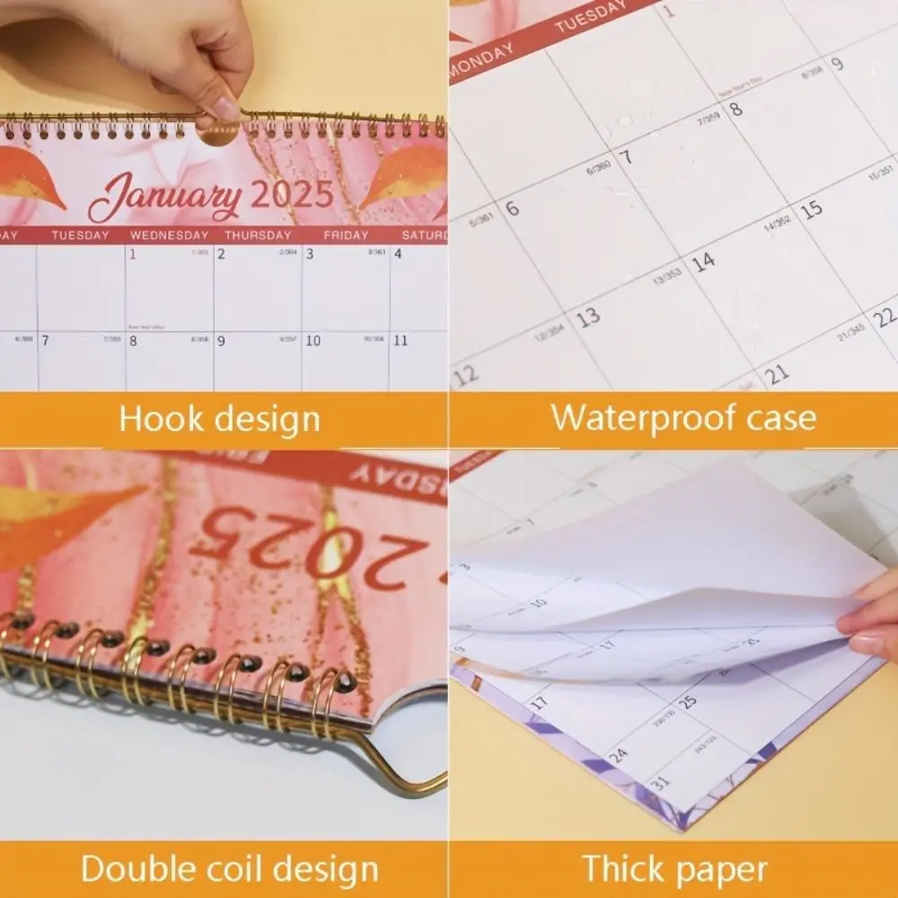 Time Tool 12 Months English Wall Calendar Creative Colorful Calendar Planner To Do List Notes Coil Calendar Student Gift