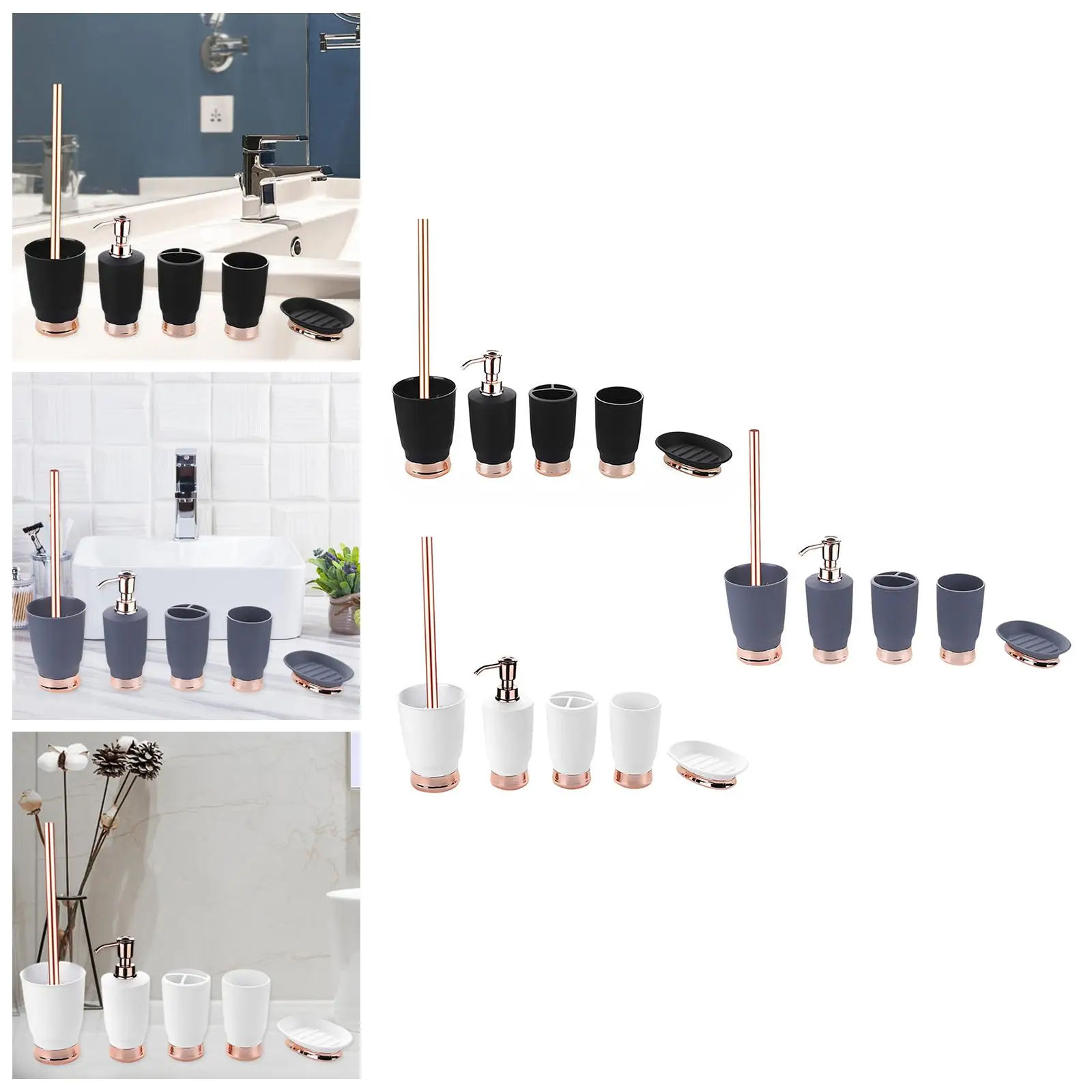 

5x набор аксессуаров для ванной комнаты, скандинавский держатель для зубных щеток для квартиры