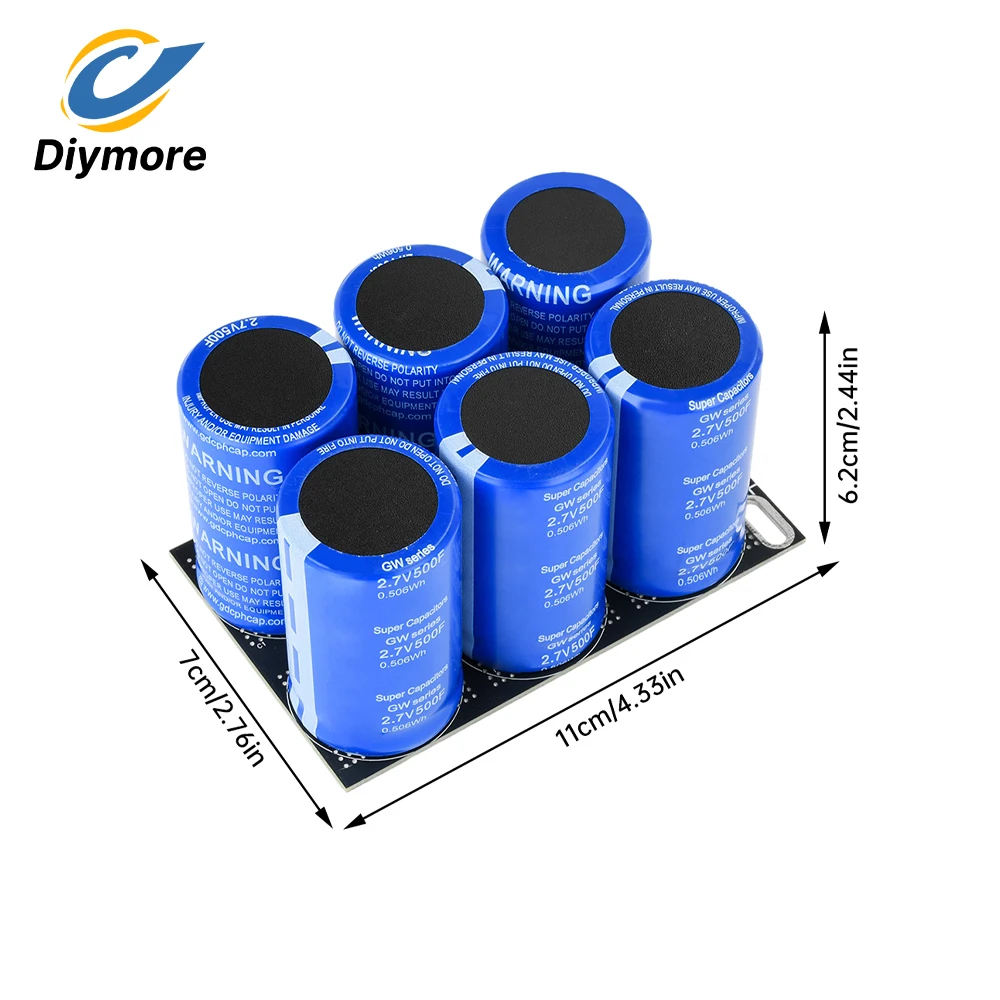 16V‑83F Super Farad Capacitor Bank 2.7V 500f 6Pcs/1set Protection