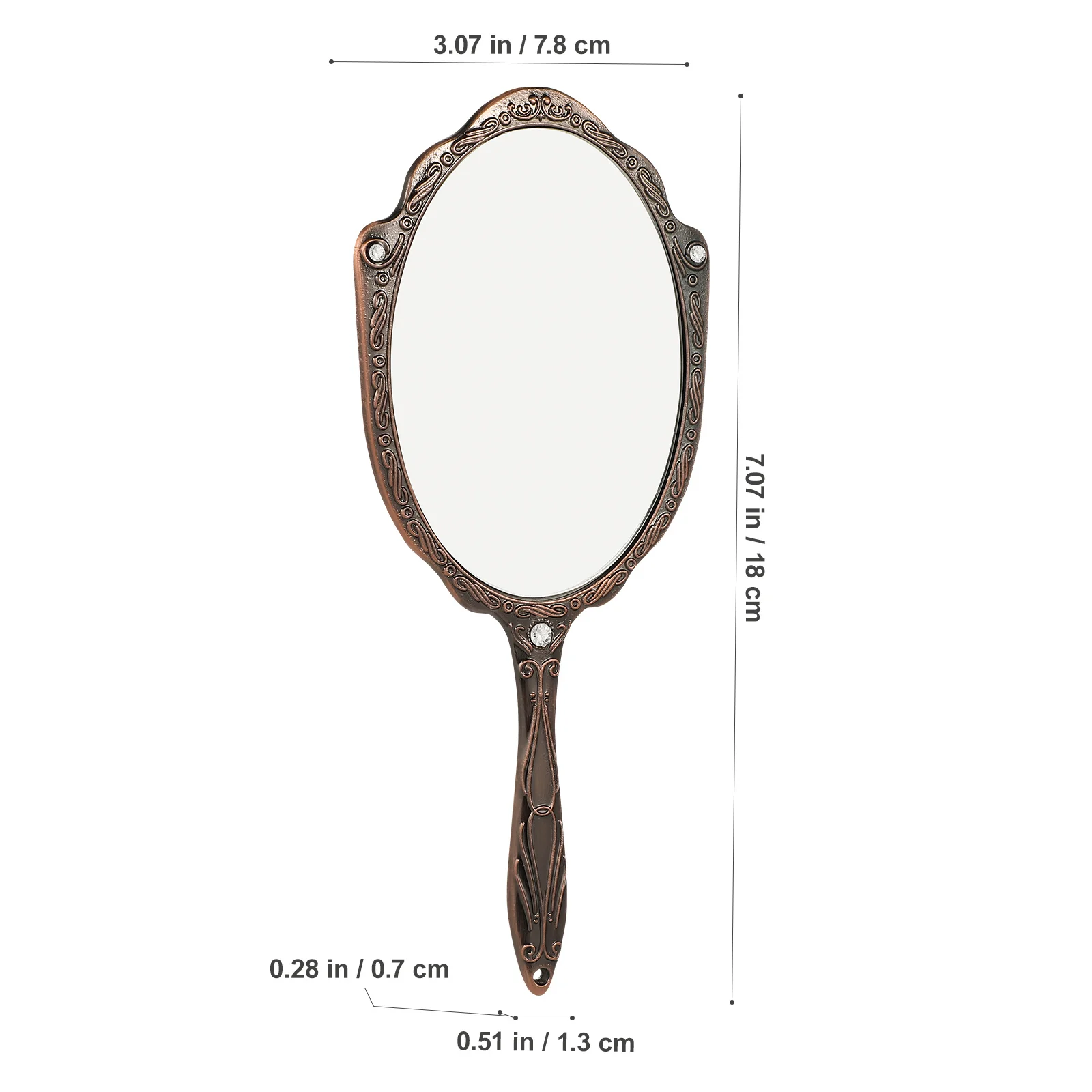 Espelho de mão de maquiagem portátil espelho de mão vintage para mulheres pequenos espelhos de mão decorativos compactos com alça