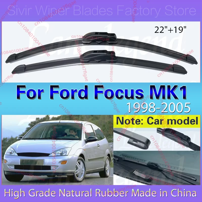 

For Ford Focus MK1 1998 - 2005 Wiper Front Wiper Blades Windshield Windscreen Clean Window Car Rain Brushes 2003 2004 22"+19"