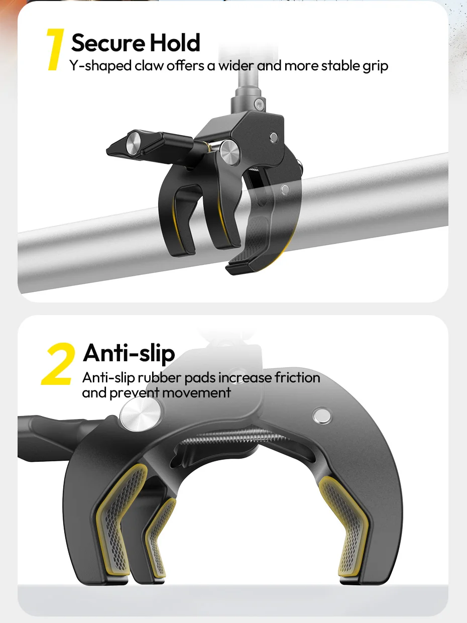 Ulanzi R105 Fahrradschienenmontageklemme 360° ° Verstellbarer Knopf mit 1/4-Zoll-Halterung für Insta360 Action-Kamera-Monitor-Fotografielicht – Detail 4