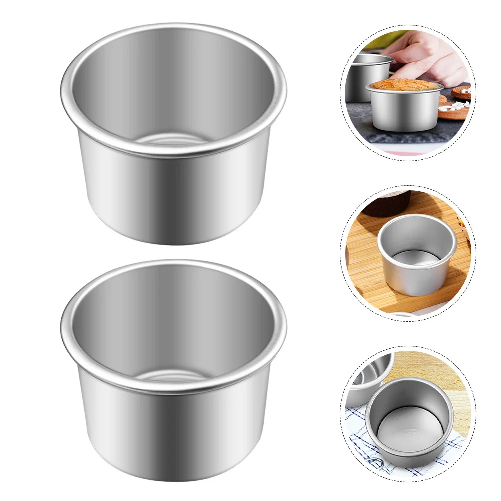 

6Pcs Aluminum Cake Bake Molds Round Nonstick Easy Releasing Baking Pans for Cakes Quiches Desserts Home Kitchens