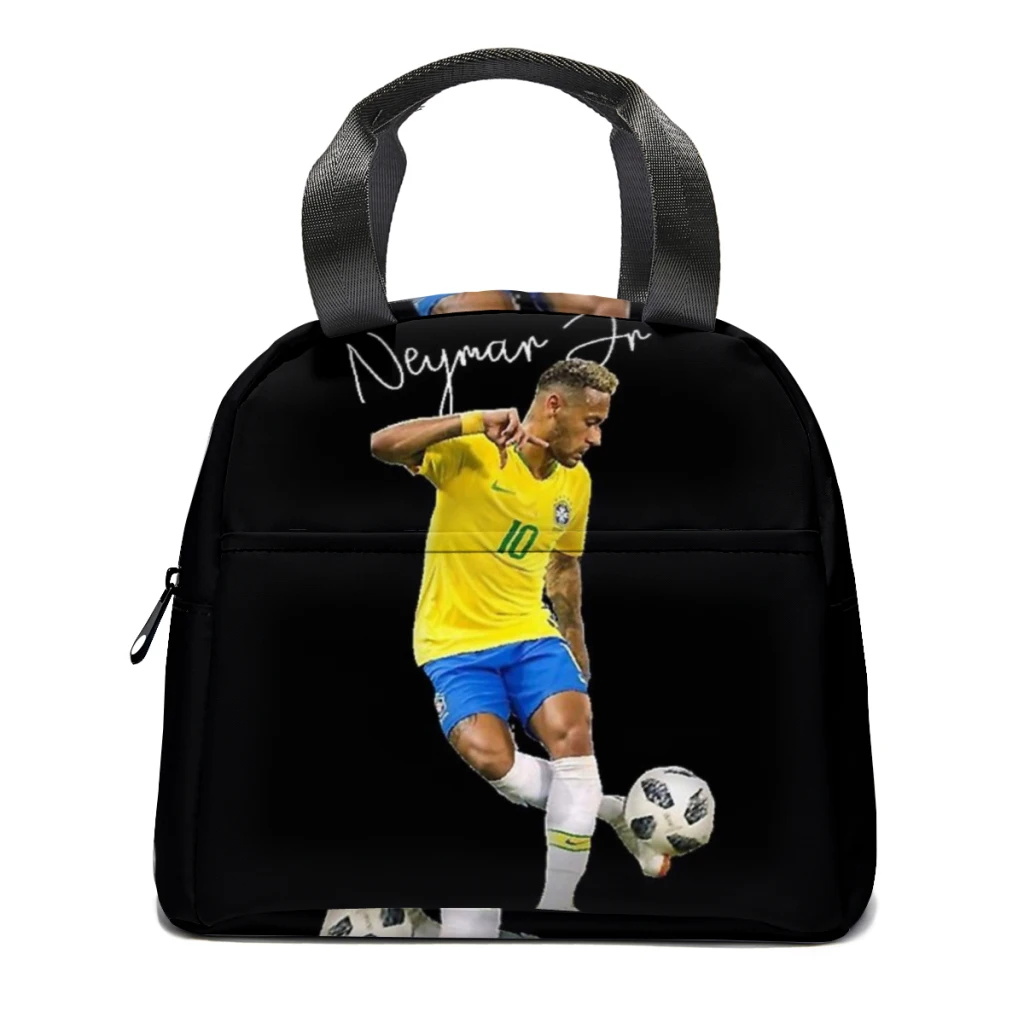 Neymar Jr signed brazil Classic Lunch Bag for School Waterproof Picnic Thermal Cooler Insulated Lunch Box Women Kids Tote Bags