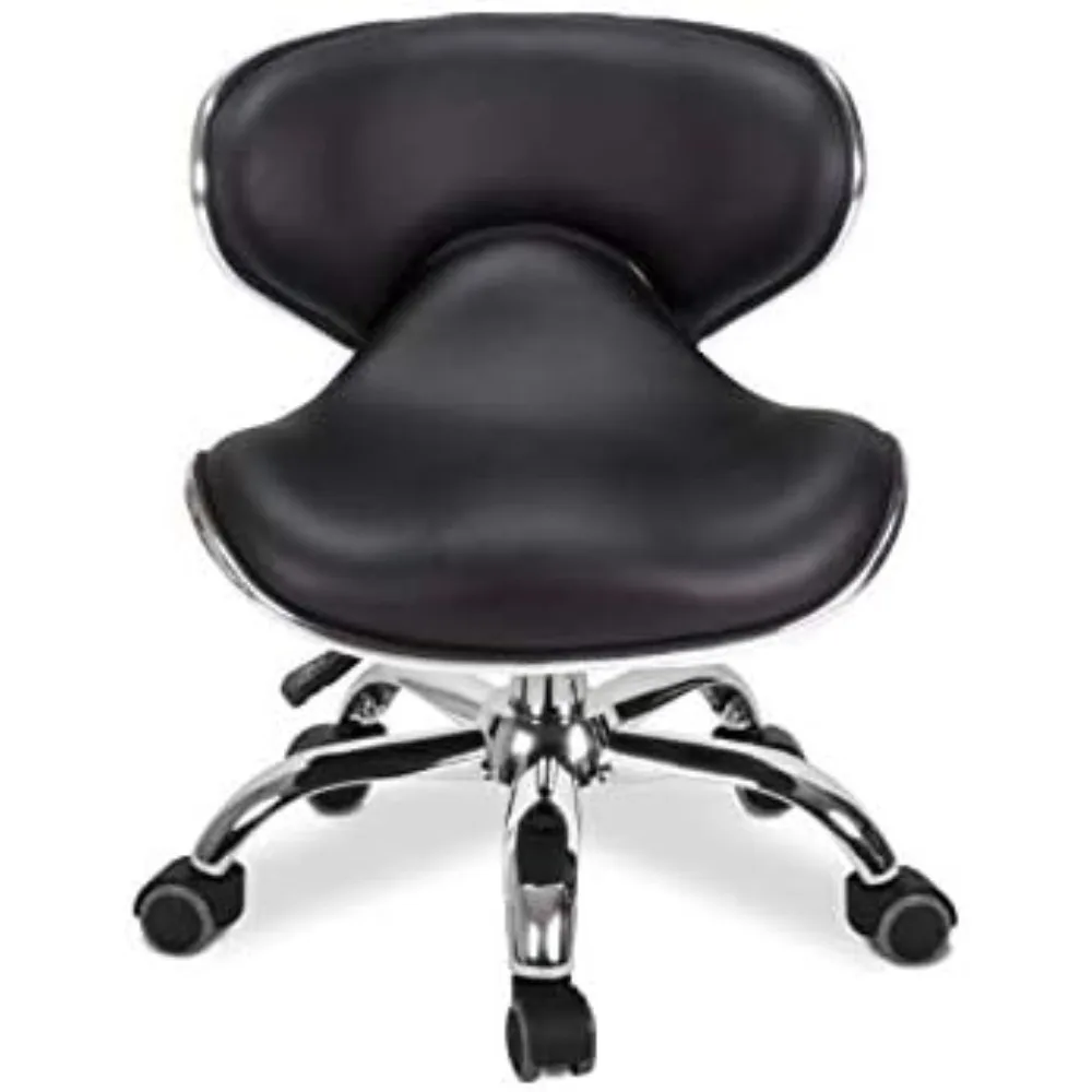 مقعد قصير (أسود)، مقعد دوار بارتفاع قابل للتعديل 13 بوصة - 15 بوصة، مثالي لغرفة لعب الأطفال، البستنة المنزلية، المطبخ #3