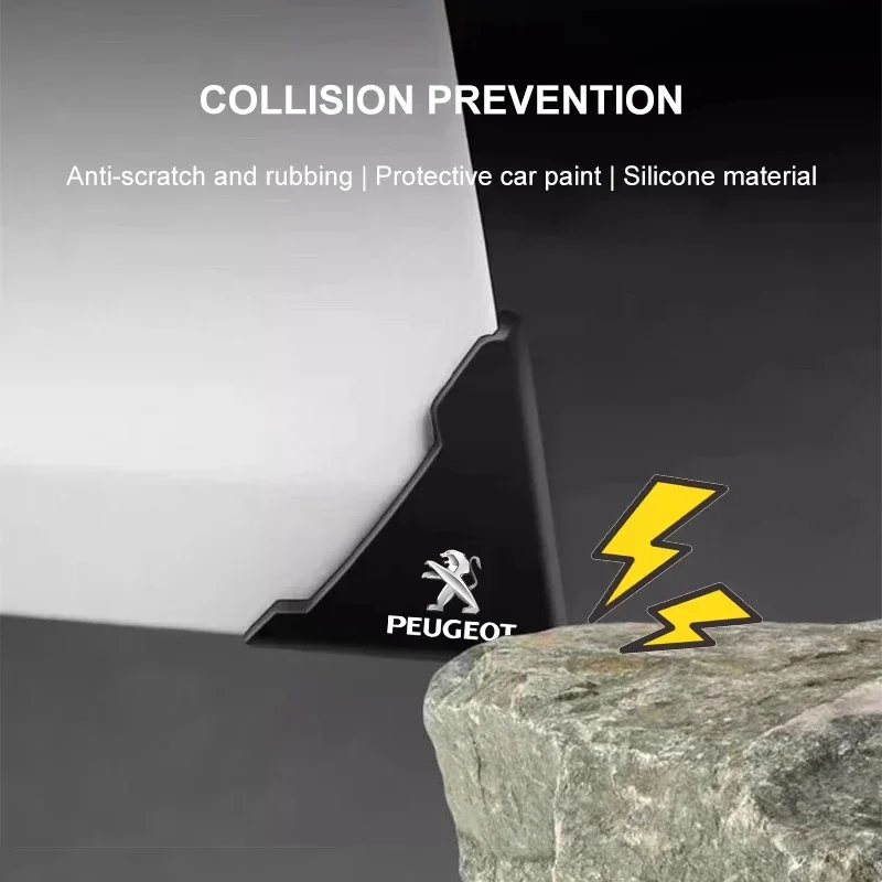 Silicone Car Door Corner Cover Bumper Anti-Scratch Protector For Peugeot 108 406 407 408 206 207 208 306 307 308 508 Accessories view 6
