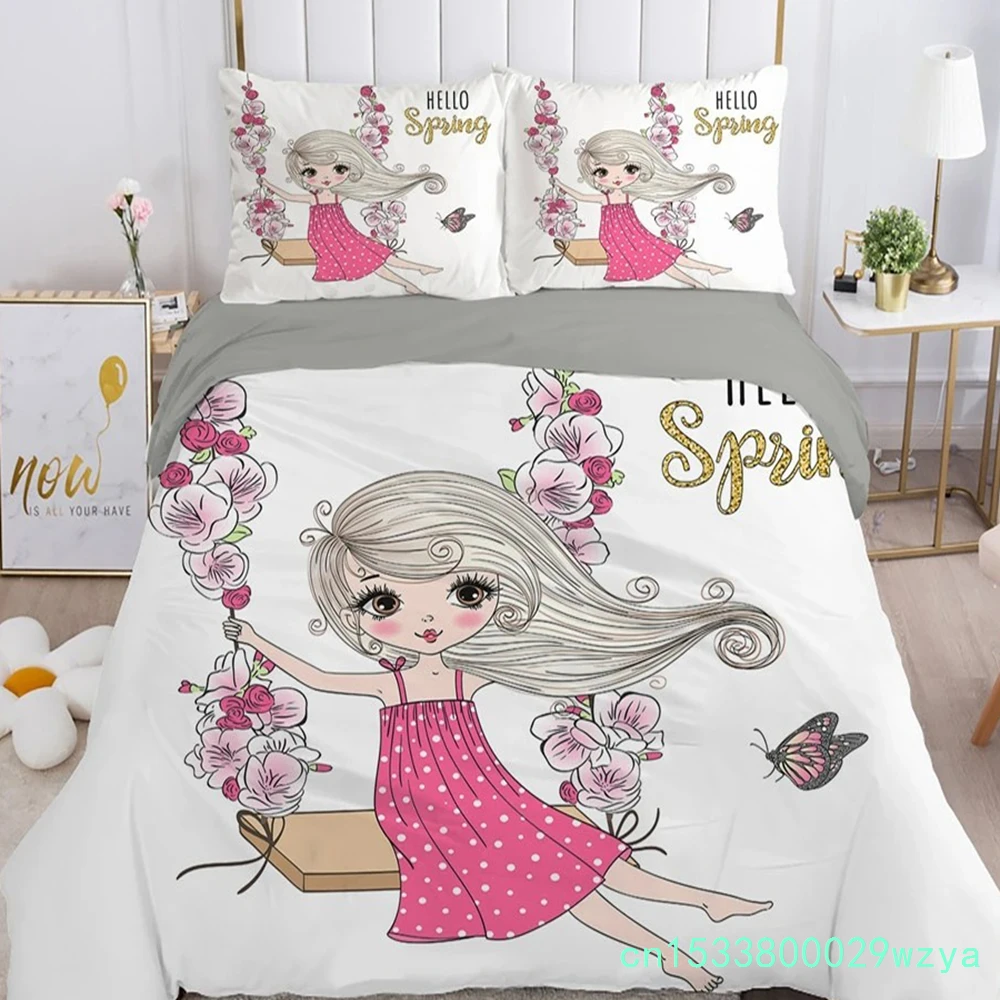 Lover Couple Bed Duvet Cover Set Valentine's Day Gift Heart Shape Bedding Set King Queen Double 2/3pcs Polyester Comforter Cover