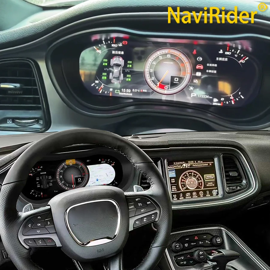 

Цифровая приборная панель NAVIRIDER для Dodge Challenger 2012-2018, 12.3-дюймовый ЖК-дисплей с CarPlay, Android Auto и GPS