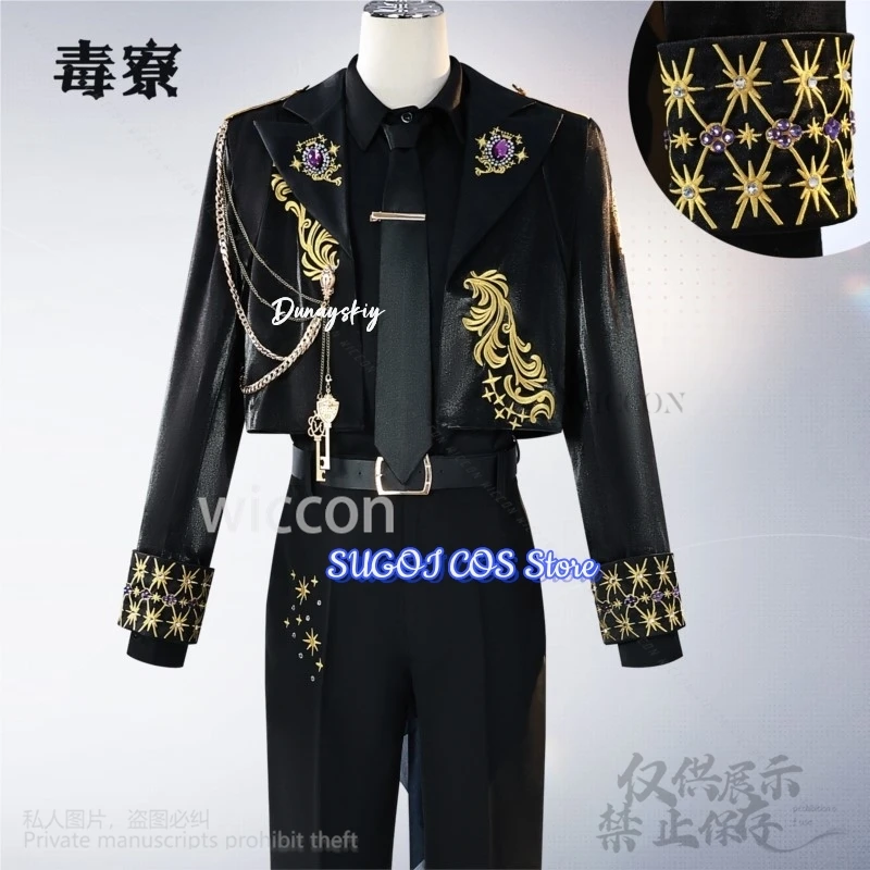 

Anime Game TwistedWonderland Cosplay Pomefiore La volonté Costume Black Coat Pants Gothic Uniform Jirai Kei Halloween Customized