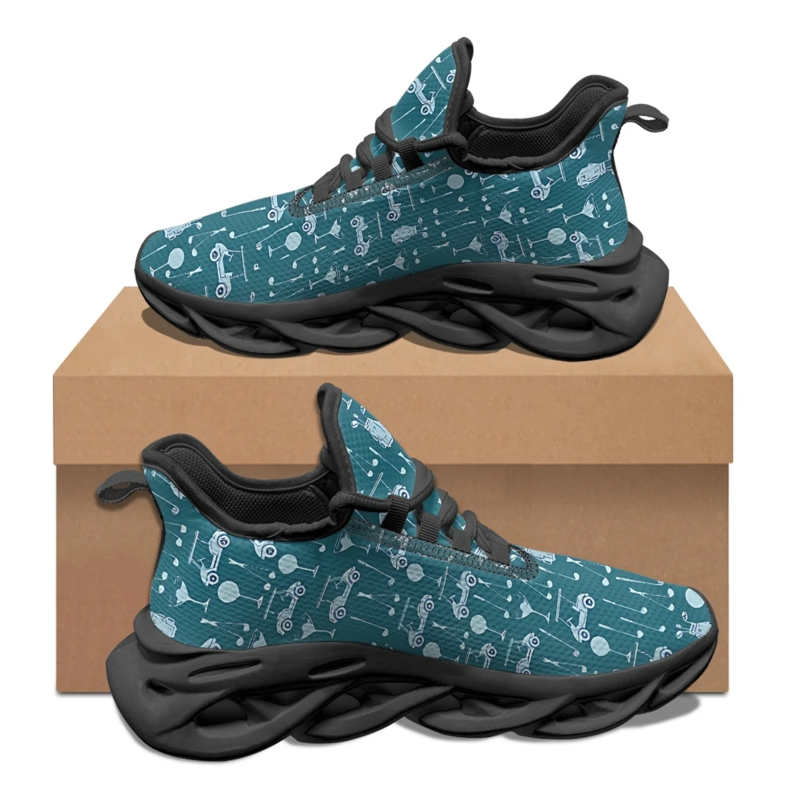 PENSTROLL Golf Print Blade Sneakers, Lightweight New Design Athletic Footwear for Men, All Season Sport Workout Shoes