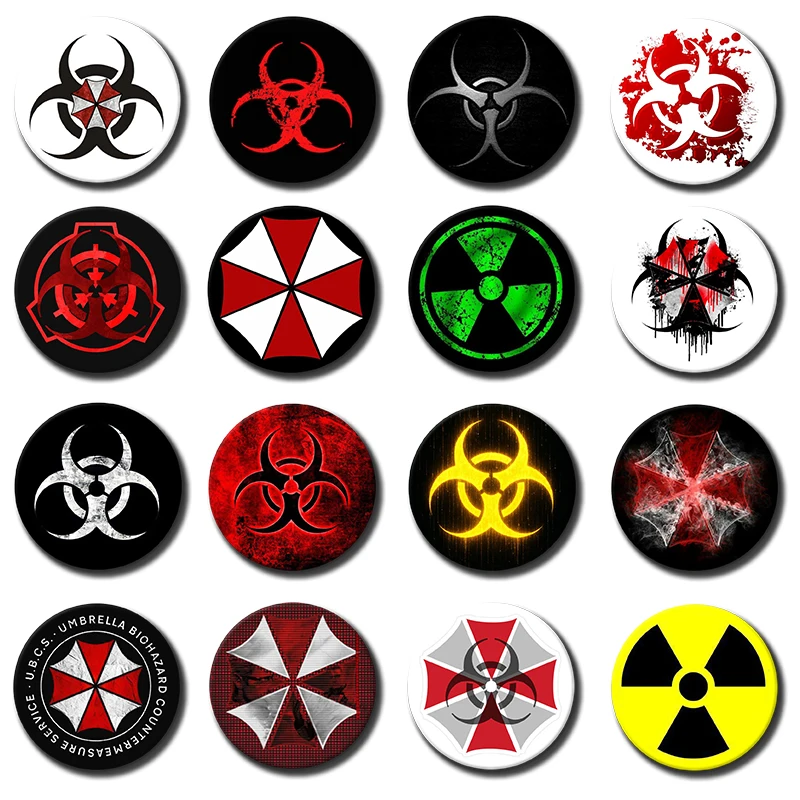 58mm Umbrella C-Corporation Biohazard Nuclear Soft Button Pin Creative Badge Cartoon Brooch for Clothes Bag Hat Decoration Gift
