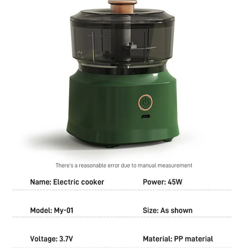 Household kitchen wireless large capacity electric meat grinder USB charging multifunctional garlic