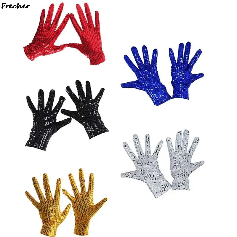 

1 Pair Women Sequin Coin Gloves Belly Dancing Party Guantes Role Play Costume Mittens Club Performance Dance Stage Shiny Glove