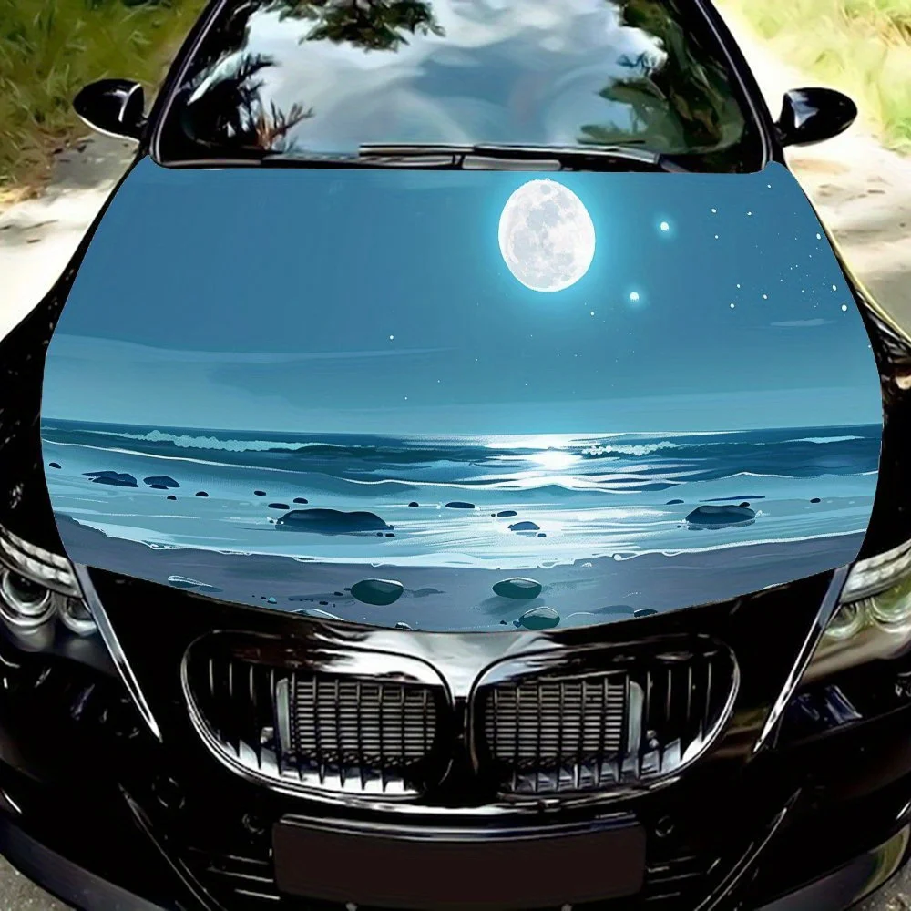 

Dreamy Moonlit Night Romantic Journey Car Hood Wrap Color Vinyl Sticker Truck Graphic Bonnet Auto Accessories Decoration Decal G