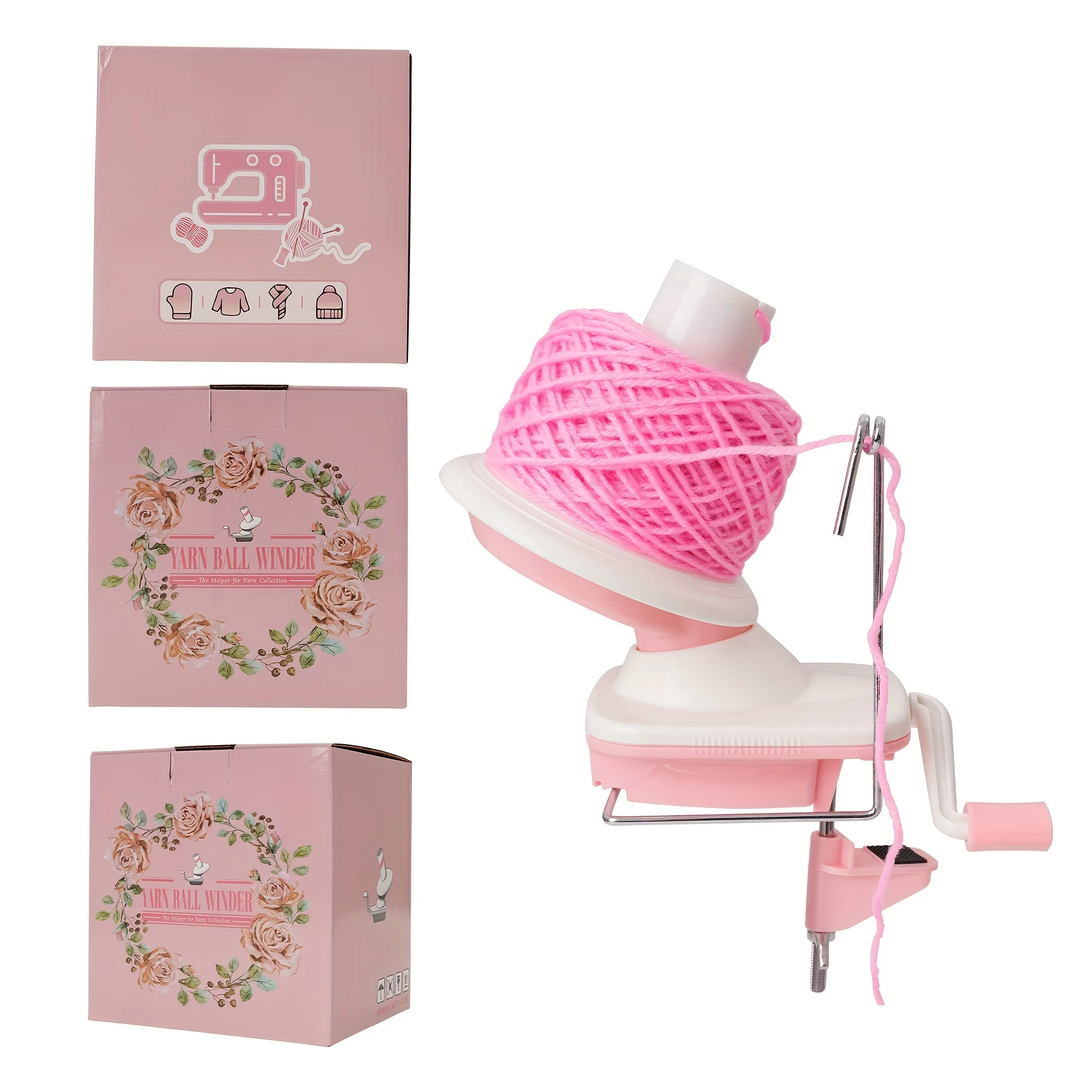 1PC Yarn Winder, Pink & Purple Hand Crank Ball Winder Machine, Knitting Crochet Thread Organizer Tool for Craft Enthusiasts image 5