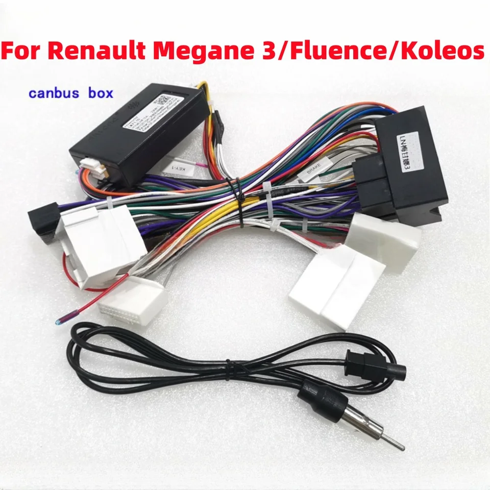 MEGANE3 RS メガーヌ1DINオーディオ用CAN-BUSアダプター Canbus Box Decoder Power Cable For Renault Megane 3 /Fluence 4