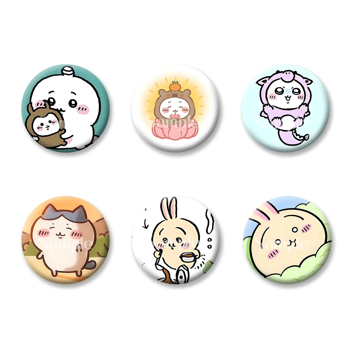 

Flash Badge Cards Chiikawa Cute Style Anime Cartoon Souvenir Keychains Convenient Makeup Mirror Fridge Magnet ACG Accessories