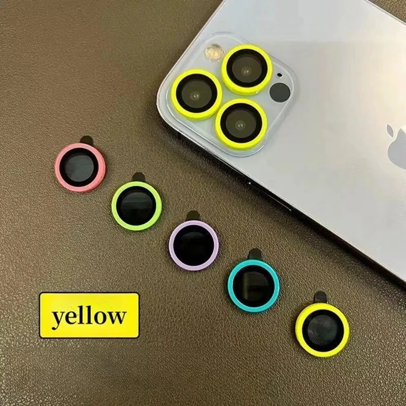 Luminous Ceramic Camera Glass For iPhone 15 15pro 14 Pro Max Plus 13 12 Mini 11 Pro Max Lens Ring Protector Cap