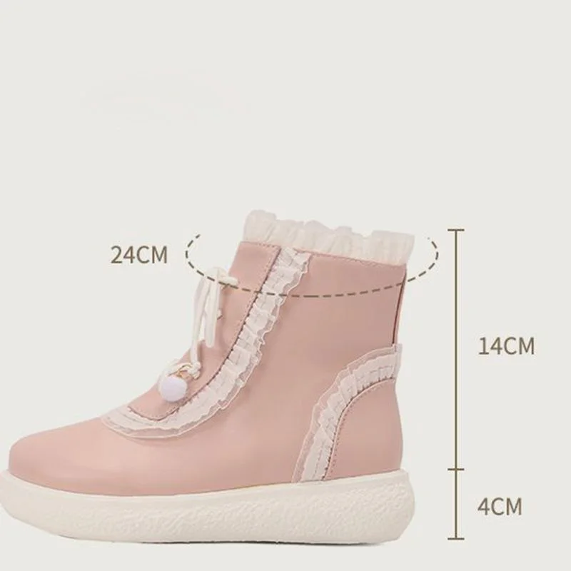 

ORCHA LISA 2026 New Design Women's Ankle Boots Round Toe Flats Zipper Lace Up Mixed Color Plus Size 41 Sweet Soft Daily Booties