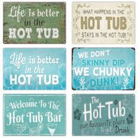 Welcome to the Hot Tub Bar Poster, Vintage Metal Tin Signs, Pub Club Decoration, Wall Art Plate, Home Decor, N354