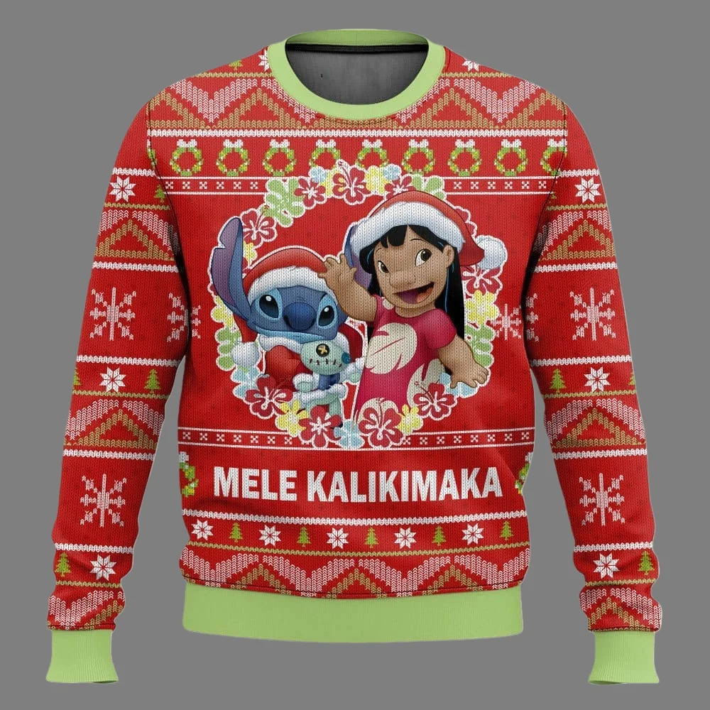 

Тема серии Disney Family Stitch, уродливый свитер для рождественской вечеринки, толстовка с круглым вырезом, увеличенная новая коллекция для взрослых, осень/зима